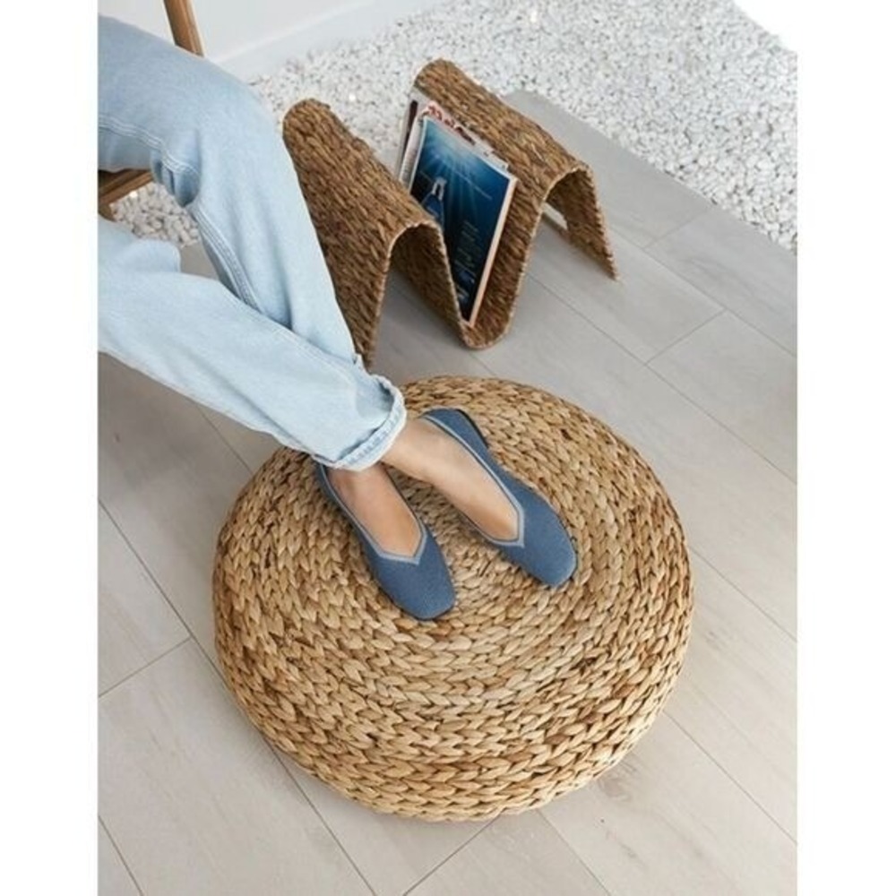 VIVAIA Blue Knit Flats Square Toe Comfort Sustainable Slip-On  EU/41W US/9.5W